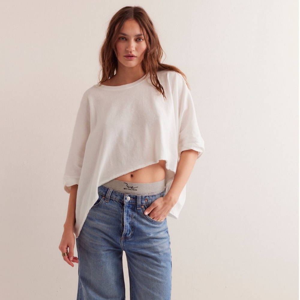 Free People We the Free White Oversized T-Shirt
